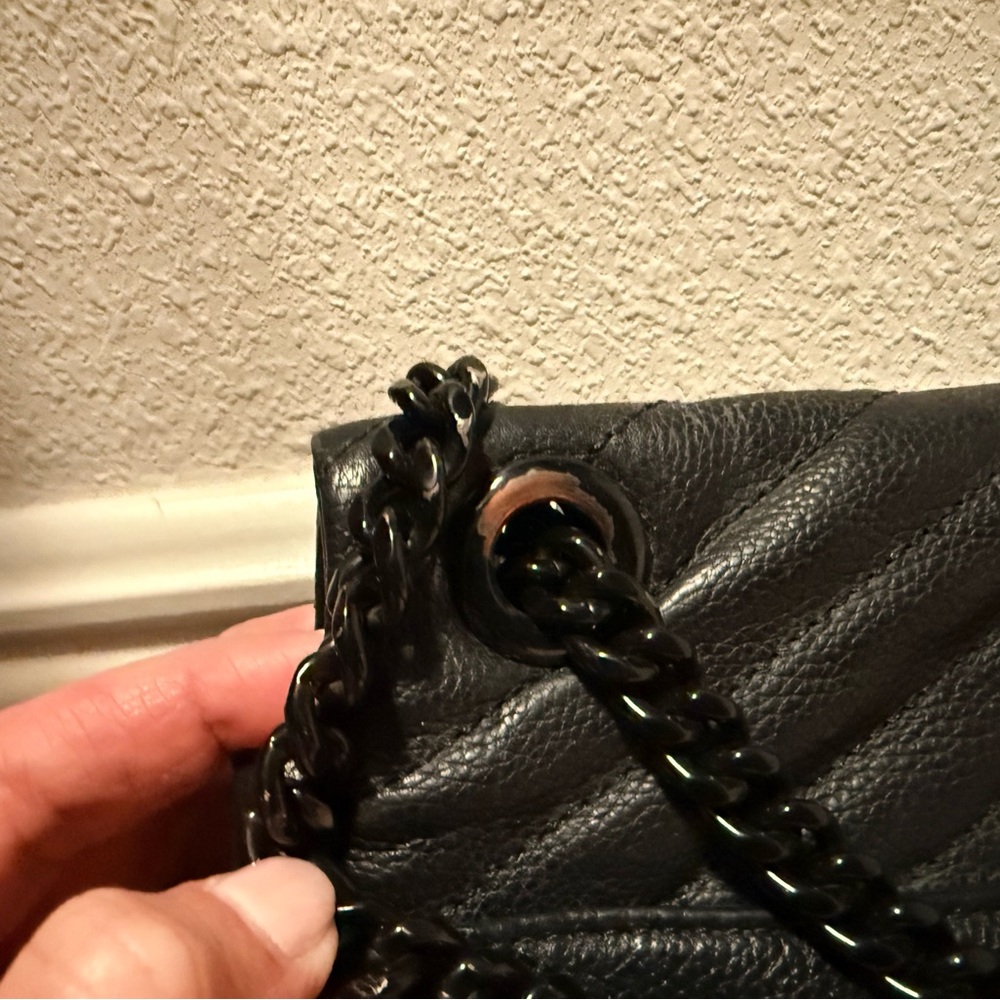 Rebecca Minkoff Chevron Quilted Black Shoulder Bag - Picture 4 of 7